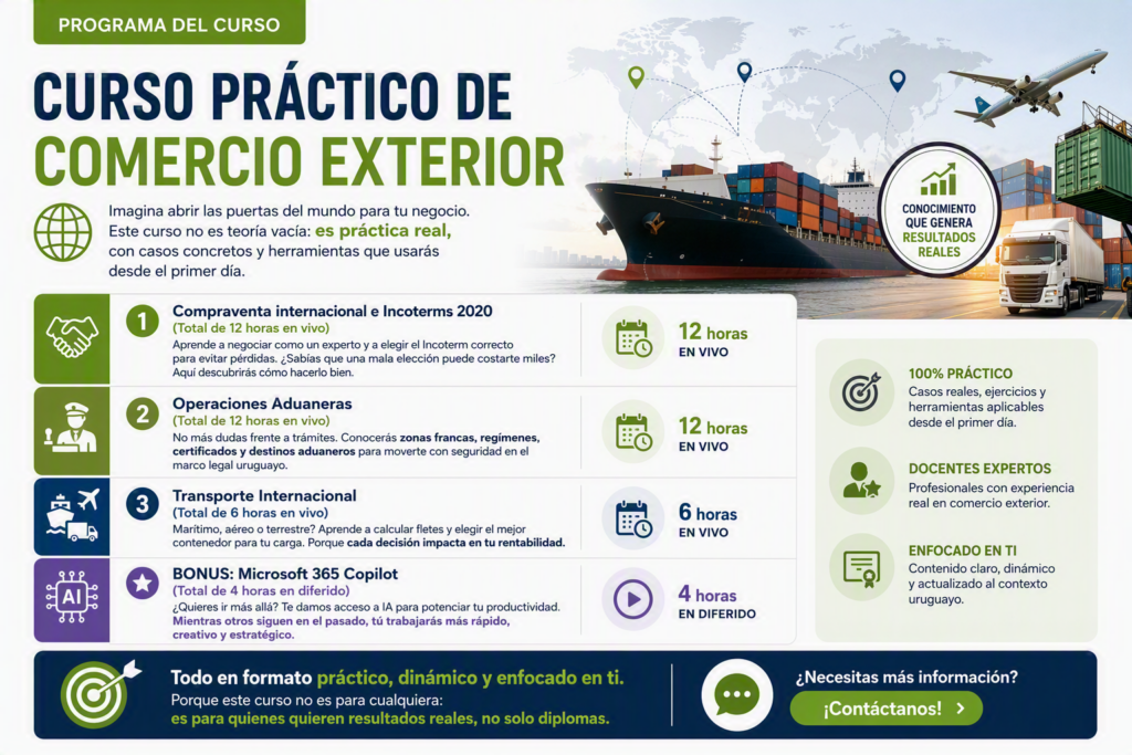 Programa curso práctico de Comercio Exterior dictado por la Escuela Francesa de Negocios