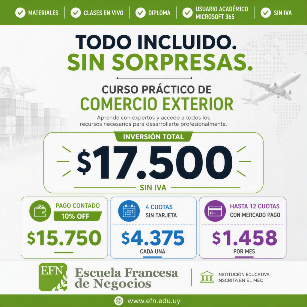 vALOR DEL CURSO PRÁCTICO DE COMERCIO EXTERIOR 