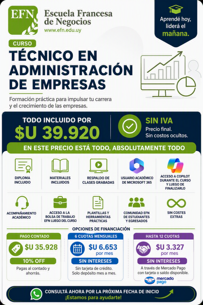 Valor curso Técnico en Administración de Empres